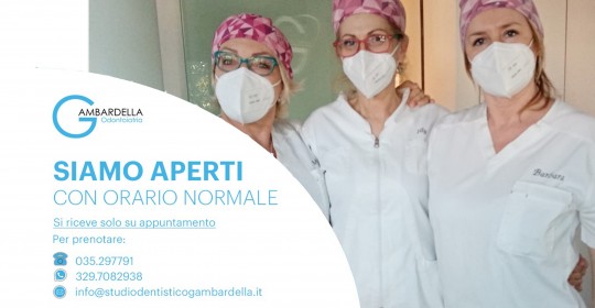 Lo Studio Dentistico Gambardella è aperto anche in zona rossa